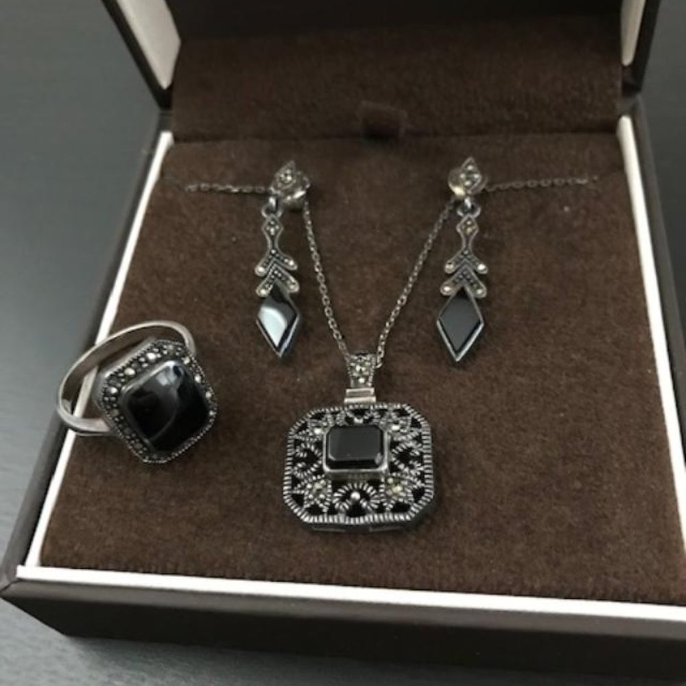 Vintage Sterling Silver, necklace and earring sets,ring